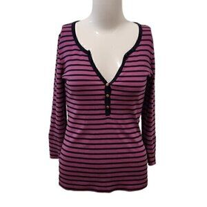 [J Crew] Purple Striped Long Sleeve- Size S